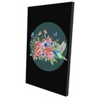 Conjunto De 2 Telas Decorativa Mulher Floral Black And Green