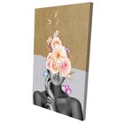 Conjunto De 2 Telas Decorativa Mulher Floral Borboletas E Flo