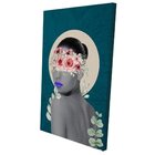 Conjunto De 2 Telas Decorativa Mulher Floral Flores Rosas