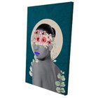 Conjunto De 2 Telas Decorativa Mulher Floral Flores Rosas