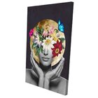 Conjunto De 2 Telas Decorativa Mulher Floral Gold Moon