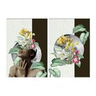 Conjunto De 2 Telas Decorativa Mulher Floral Silver Moon