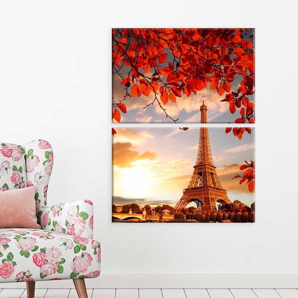 Conjunto De 2 Telas Decorativa Paris