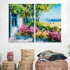 Conjunto De 2 Telas Decorativa Pintura Paisagem