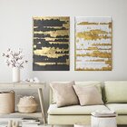 Conjunto De 2 Telas Decorativas Abstrato Ouro