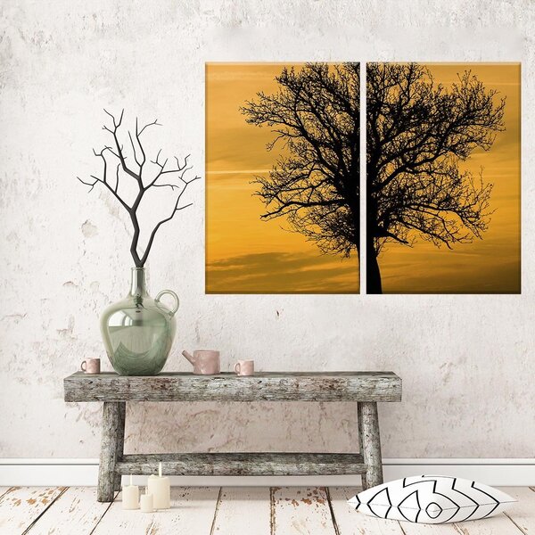 Conjunto De 2 Telas Decorativas Árvore