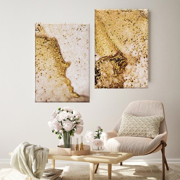 Conjunto De 2 Telas Decorativas Golden