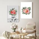 Conjunto De 2 Telas Decorativas Woman Flower