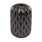 Conjunto De 2 Vasos De Cerâmica Alto Relevo Preto Gs0011 E Gs