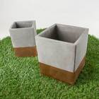 Conjunto De 2x Cachepots Quadrados Cimento Gv0008 St2170