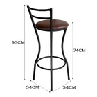 Conjunto De 3 Banquetas Alta Home De Aço De Carbono