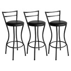 Conjunto De 3 Banquetas Alta Home De Aço De Carbono
