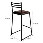 Conjunto De 3 Banquetas Alta Lisboa De Aço De Carbono