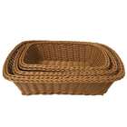 Conjunto De 3 Cestos Em Fibra Sintetica Bege  30 Cm X 23 Cm