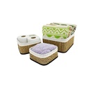 Conjunto De 3 Cestos Multiuso Bambu Organizador Roupas Armári