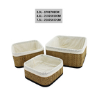 Conjunto De 3 Cestos Multiuso Bambu Organizador Roupas Armári