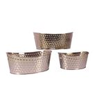 Conjunto De 3 Champagneira Em Metal Prateada P: 16cm X 39cm X