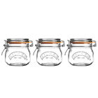 Conjunto De 3 Potes Em Vidro 500ml Clip Top Kilner