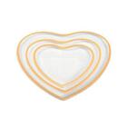 Conjunto De 3 Pratos Rasos De Corações Com A Borda Dourada