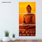 Conjunto De 3 Telas Decorativa Buda No Pôr De Sol