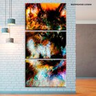 Conjunto De 3 Telas Decorativa Pintura Lobo