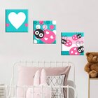 Conjunto De 3 Telas Decorativas Em Canvas Baby Ladybug Único