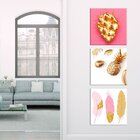 Conjunto De 3 Telas Decorativas Em Canvas Gold Único