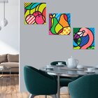 Conjunto De 3 Telas Decorativas Em Canvas Homer Único