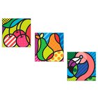 Conjunto De 3 Telas Decorativas Em Canvas Homer Único