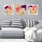 Conjunto De 3 Telas Decorativas Em Canvas Lovers Único