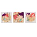Conjunto De 3 Telas Decorativas Em Canvas Lovers Único