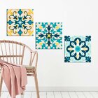 Conjunto De 3 Telas Decorativas Em Canvas Mandalas Blue Único