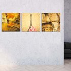 Conjunto De 3 Telas Decorativas Em Canvas Paris Único