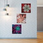 Conjunto De 3 Telas Decorativas Em Canvas Vitrais Único