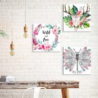 Conjunto De 3 Telas Decorativas Em Canvas Wild And Free Único