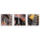 Conjunto De 3 Telas Decorativas Em Canvas World Red Único