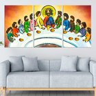 Conjunto De 3 Telas Decorativas Santa Ceia Pop
