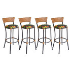 Conjunto de 4 Banquetas Alta Forts em Aço Carbono e Fibra Sin