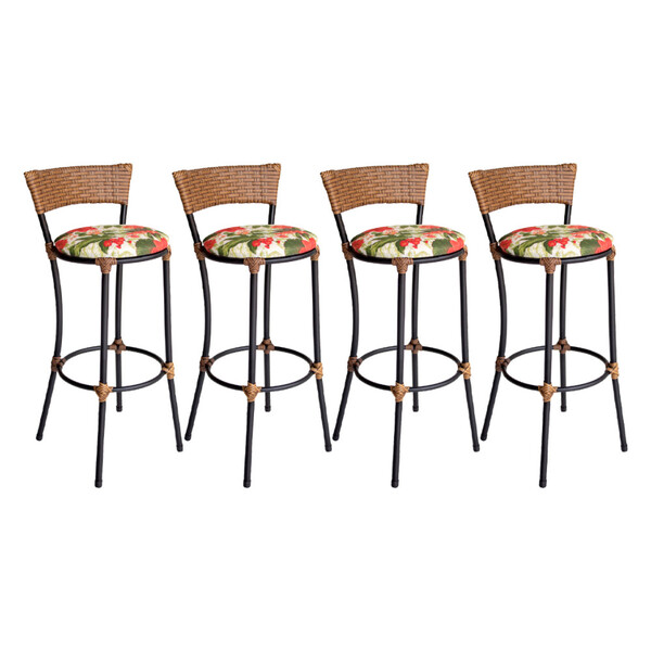 Conjunto de 4 Banquetas Alta Forts em Aço Carbono e Fibra Sin