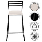 Conjunto De 4 Banquetas Alta Lisboa De Aço De Carbono