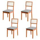 Conjunto De 4 Cadeiras De Jantar Santiago Em Tecido Boucle