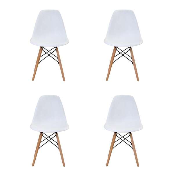 Conjunto De 4 Cadeiras Eiffel Branca