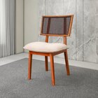 Conjunto De 4 Cadeiras Em Madeira Maciça, Com Fibra E Estofad