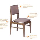 Conjunto De 4 Cadeiras Em Madeira Maciça E Encosto Estofado V