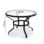 Conjunto De 4 Cadeiras Juquey Alumínio Preto Tela Azul