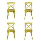 Conjunto De 4 Cadeiras Katrina Amarela