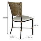 Conjunto de 4 Cadeiras para Área Externa Gramado Fibra Junco