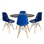 Conjunto De 4 Cadeiras Pp Base Madeira Eames Dsw-m Empório  A