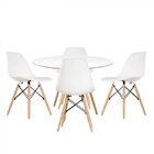 Conjunto De 4 Cadeiras Pp Base Madeira Eames Dsw-m Empório  B