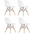 Conjunto De 4 Cadeiras Pp Base Madeira Eames Dsw-m Empório  B